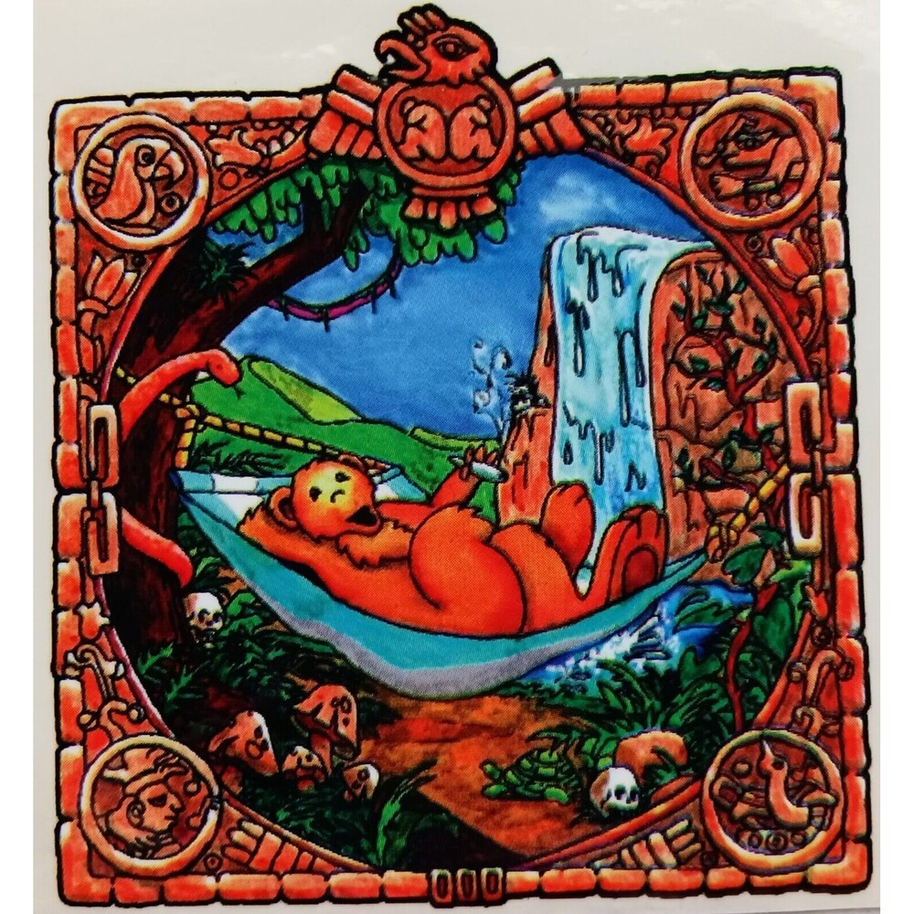 Grateful Dead Bear Smoking Hammock Waterfall Rare Vintage Tattoo